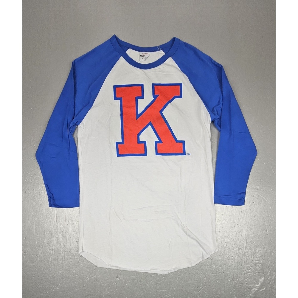 Charlie Hustle KU Jayhawks Baseball Style‎ T-Shirt Mens Medium 3/4 Sleeve